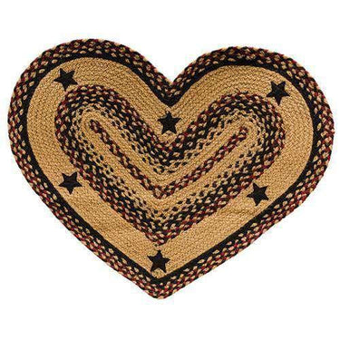 Blackberry Star Braided Rug - Oval, Bone, Heart Shape - The Fox Decor